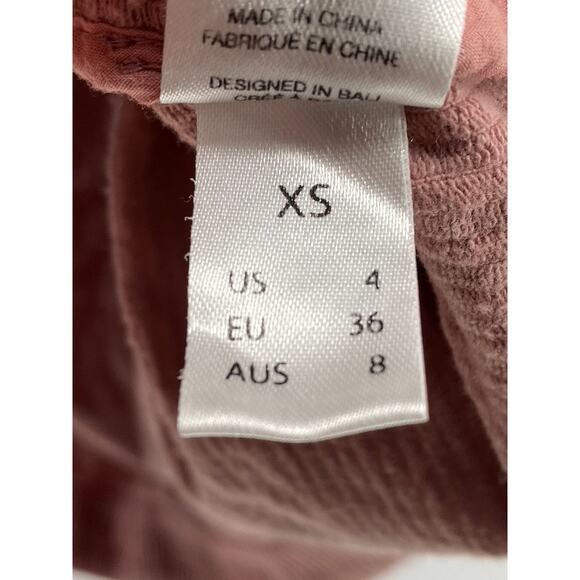 MAGALI PASCAL Women's Salmon Pink Corduroy Button-Up Long Sleeve Top SZ XS(4) - Picture 9 of 10